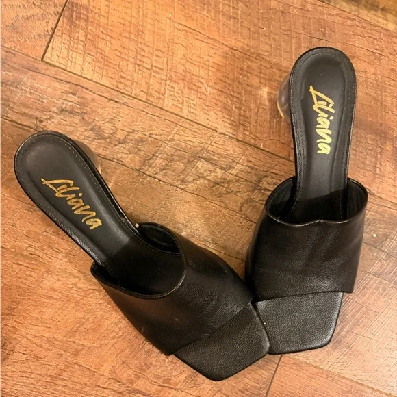 Black Women's Mule Heels - Picture 4 of 6